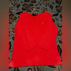 Ralph Lauren Sport Coral V-Neck Top
